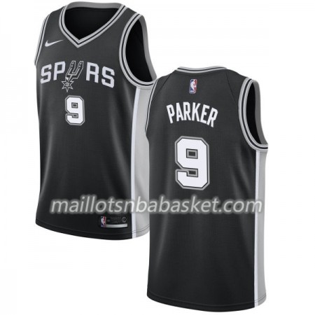 Maillot Homme San Antonio Spurs Tony Parker 9 Nike 2017-18 Noir Swingman